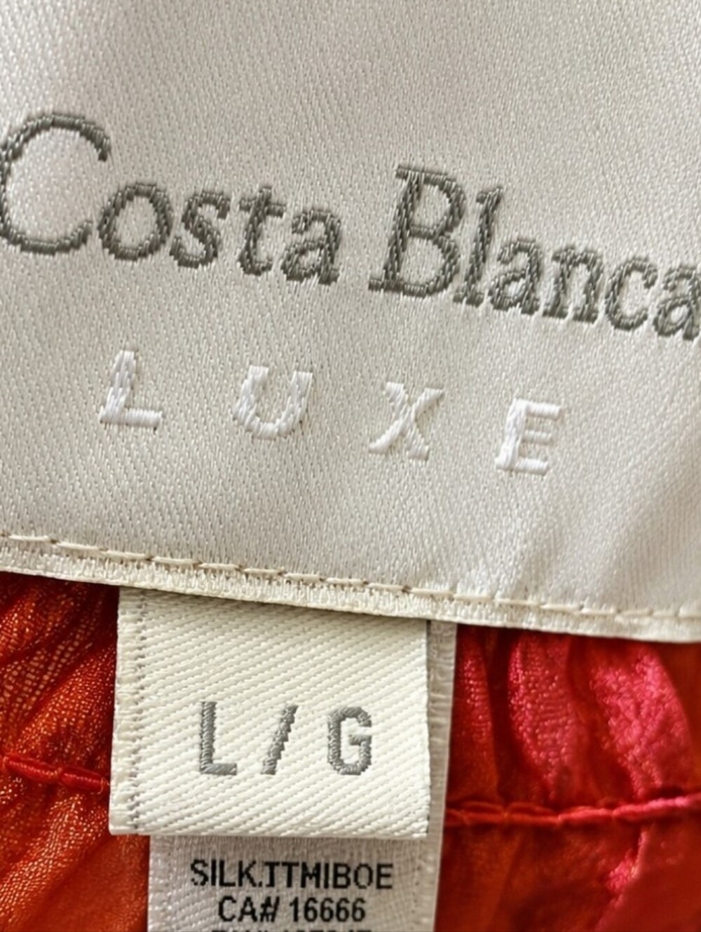 Costa Blanca | Luxe Silk Boho Tassel Tiered Dress Size Large Elasticized Bodice - Picture 6 of 10